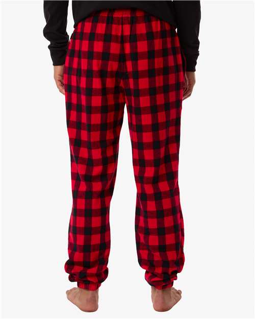 Boxercraft BM6625 Unisex Flannel Joggers - Red/ Black Buffalo - model back