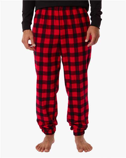 Boxercraft BM6625 Unisex Flannel Joggers - Red/ Black Buffalo - model front