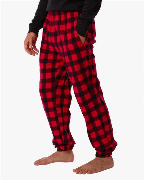 Boxercraft BM6625 Unisex Flannel Joggers - Red/ Black Buffalo - model side