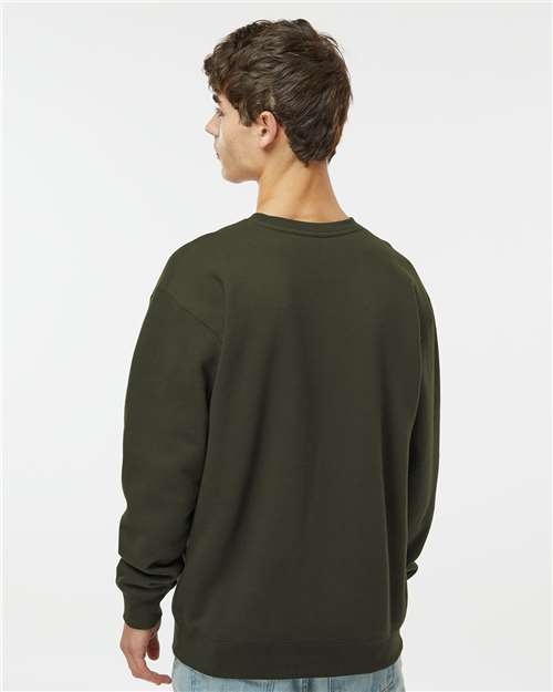 Independent Trading Co. IND3000 Unisex Heavyweight Crewneck Sweatshirt - Army - model back