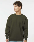 Independent Trading Co. IND3000 Unisex Heavyweight Crewneck Sweatshirt - Army - model front
