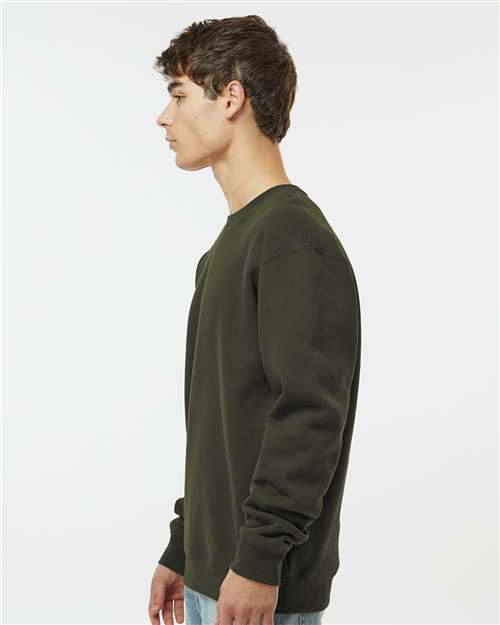 Independent Trading Co. IND3000 Unisex Heavyweight Crewneck Sweatshirt - Army - model side