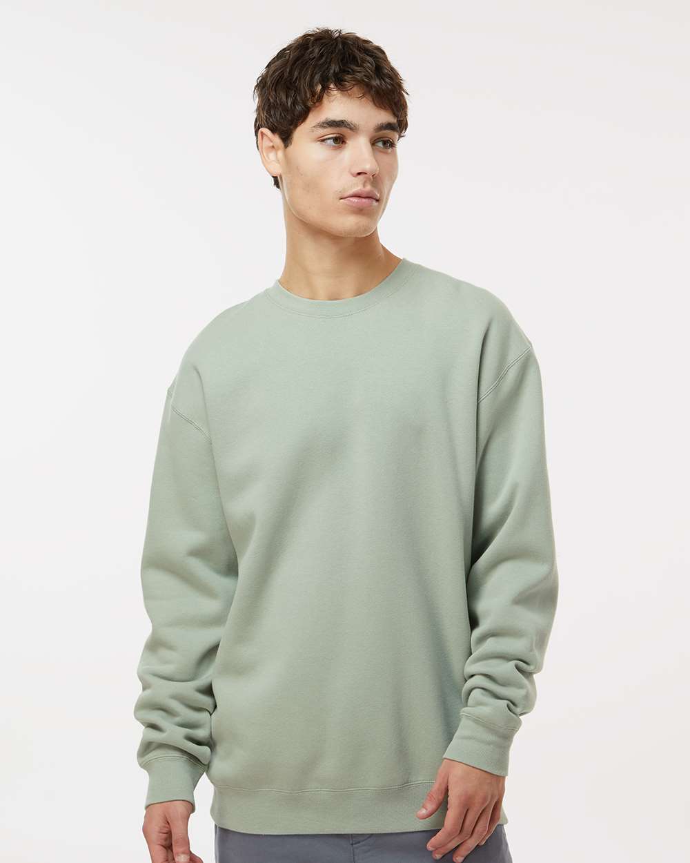 Heavyweight Crewneck Sweatshirt in Dusty Sage, front view