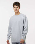 Independent Trading Co. IND3000 Unisex Heavyweight Crewneck Sweatshirt - Grey Heather - model front