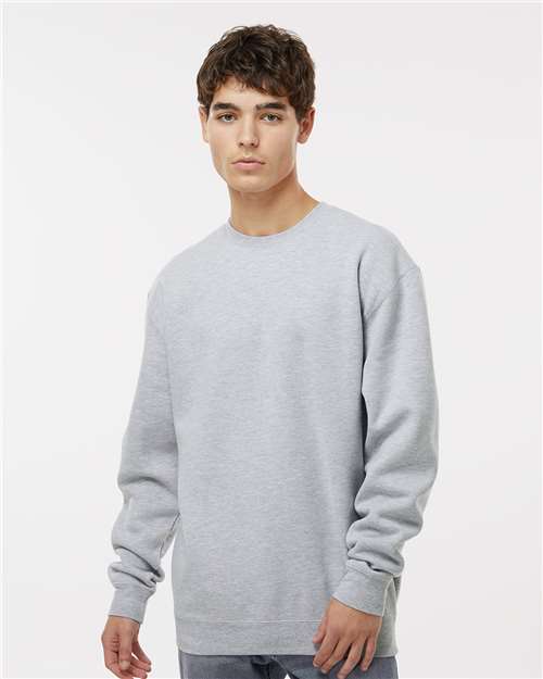 Independent Trading Co. IND3000 Unisex Heavyweight Crewneck Sweatshirt - Grey Heather - model front