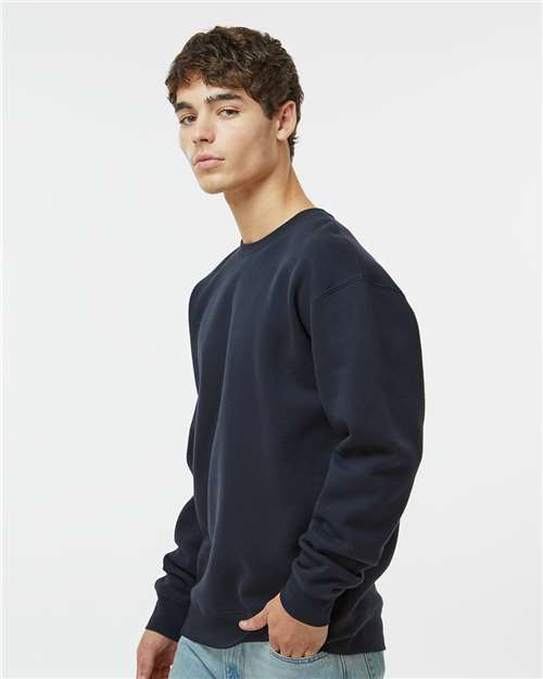 Independent Trading Co. IND3000 Unisex Heavyweight Crewneck Sweatshirt - Navy - model side