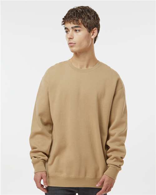 Independent Trading Co. IND3000 Unisex Heavyweight Crewneck Sweatshirt - Sandstone - model front
