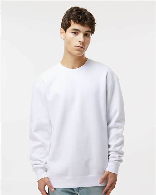 Independent Trading Co. IND3000 Unisex Heavyweight Crewneck Sweatshirt - White - model front