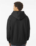 Independent Trading Co. IND280SL Unisex Avenue Midweight Hooded Sweatshirt - Black - model back