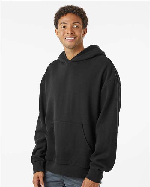 Independent Trading Co. IND280SL Unisex Avenue Midweight Hooded Sweatshirt - Black - model side