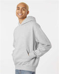 Independent Trading Co. IND280SL Unisex Avenue Midweight Hooded Sweatshirt - Grey Heather - model side