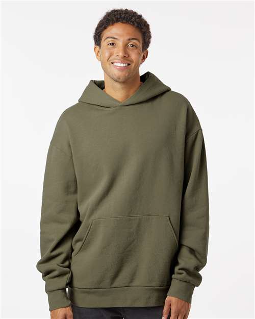 Independent Trading Co. IND280SL Unisex Avenue Midweight Hooded Sweatshirt - Olive - model front