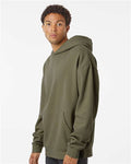 Independent Trading Co. IND280SL Unisex Avenue Midweight Hooded Sweatshirt - Olive - model side