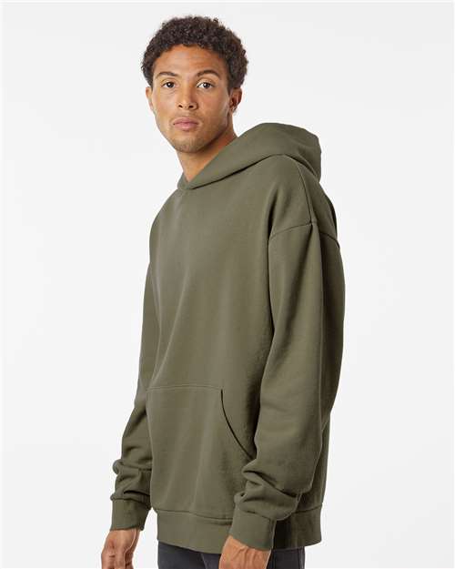 Independent Trading Co. IND280SL Unisex Avenue Midweight Hooded Sweatshirt - Olive - model side