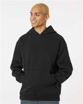Independent Trading Co. IND420XD Unisex Mainstreet Heavyweight Hooded Sweatshirt - Black - model front