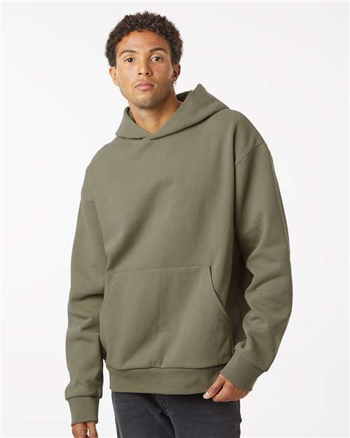Independent Trading Co. IND420XD Unisex Mainstreet Heavyweight Hooded Sweatshirt - Olive - model front