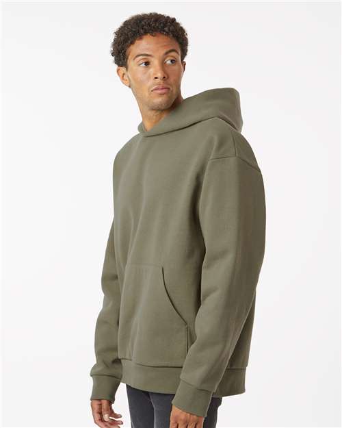 Independent Trading Co. IND420XD Unisex Mainstreet Heavyweight Hooded Sweatshirt - Olive - model side