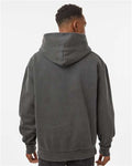 Independent Trading Co. IND420XD Unisex Mainstreet Heavyweight Hooded Sweatshirt - Pigment Black - model back