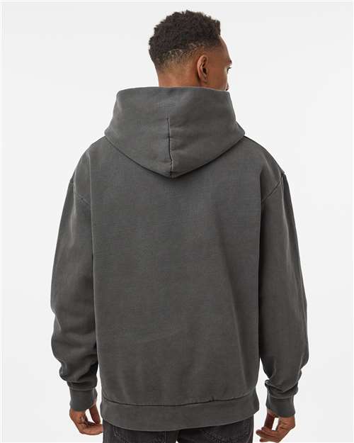 Independent Trading Co. IND420XD Unisex Mainstreet Heavyweight Hooded Sweatshirt - Pigment Black - model back