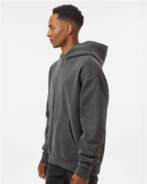 Independent Trading Co. IND420XD Unisex Mainstreet Heavyweight Hooded Sweatshirt - Pigment Black - model side
