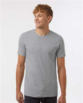 Tultex 602CVC Unisex Combed CVC T-Shirt - Heather Grey - model front