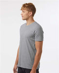 Tultex 602CVC Unisex Combed CVC T-Shirt - Heather Grey - model side