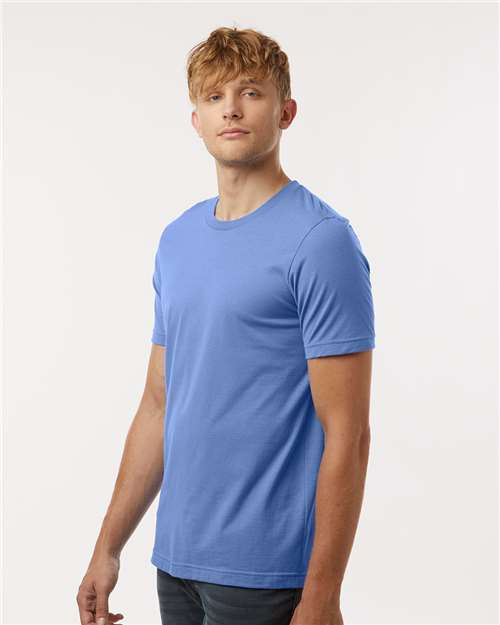 Tultex 602 Combed Cotton T-Shirt - Columbia Blue - model side