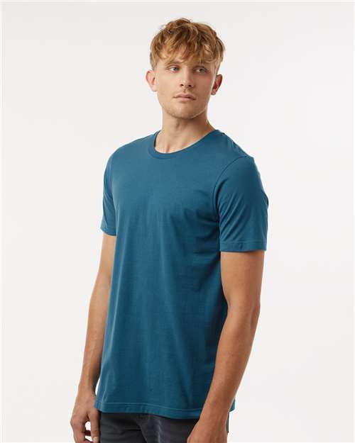 Tultex 602 Combed Cotton T-Shirt - Deep Teal - model side