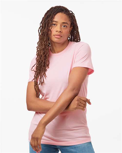 Tultex 602 Combed Cotton T-Shirt - Light Pink - model front