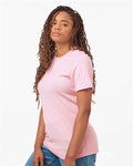 Tultex 602 Combed Cotton T-Shirt - Light Pink - model side