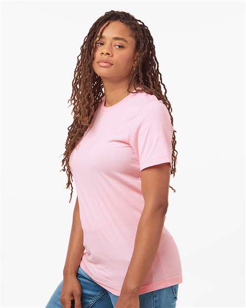 Tultex 602 Combed Cotton T-Shirt - Light Pink - model side