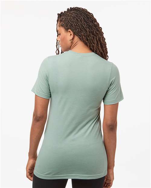 Tultex 602CVC Unisex Combed CVC T-Shirt - Heather Light Sage - model back