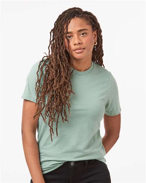 Tultex 602CVC Unisex Combed CVC T-Shirt - Heather Light Sage - model front
