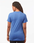 Tultex 602CVC Unisex Combed CVC T-Shirt - Heather Columbia Blue - model back