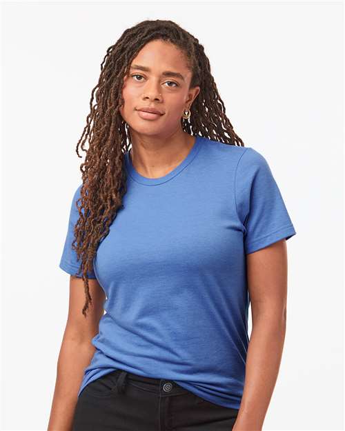 Tultex 602CVC Unisex Combed CVC T-Shirt - Heather Columbia Blue - model front