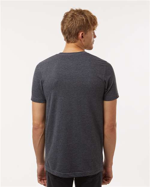 Tultex 602CVC Unisex Combed CVC T-Shirt - Heather Dark Grey - model back