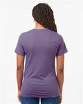 Tultex 602CVC Unisex Combed CVC T-Shirt - Heather Deep Purple - model back