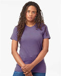 Tultex 602CVC Unisex Combed CVC T-Shirt - Heather Deep Purple - model front