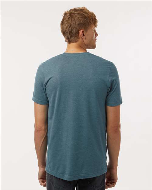 Tultex 602CVC Unisex Combed CVC T-Shirt - Heather Deep Teal - model back