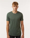 Tultex 602CVC Unisex Combed CVC T-Shirt - Heather Forest - model front