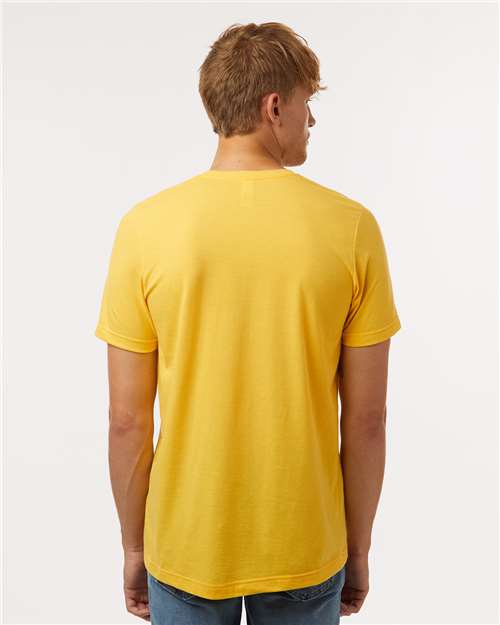 Tultex 602CVC Unisex Combed CVC T-Shirt - Heather Gold - model back