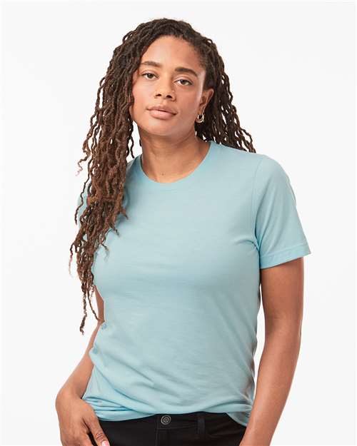 Tultex 602CVC Unisex Combed CVC T-Shirt - Heather Ice Blue - model front