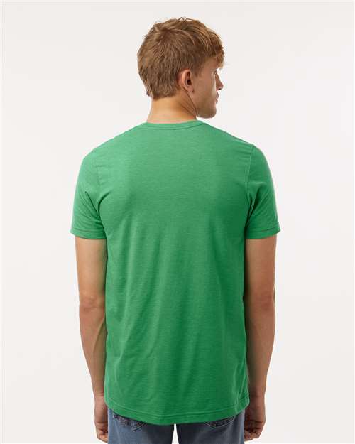 Tultex 602CVC Unisex Combed CVC T-Shirt - Heather Kelly - model back