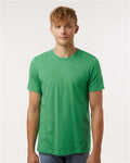 Tultex 602CVC Unisex Combed CVC T-Shirt - Heather Kelly - model front