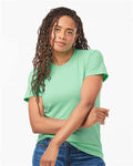 Tultex 602CVC Unisex Combed CVC T-Shirt - Heather Light Mint - model front