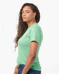 Tultex 602CVC Unisex Combed CVC T-Shirt - Heather Light Mint - model side