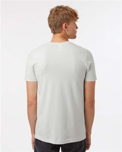 Tultex 602CVC Unisex Combed CVC T-Shirt - Heather Light Silver - model back