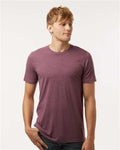 Tultex 602CVC Unisex Combed CVC T-Shirt - Heather Maroon - model front