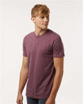 Tultex 602CVC Unisex Combed CVC T-Shirt - Heather Maroon - model side