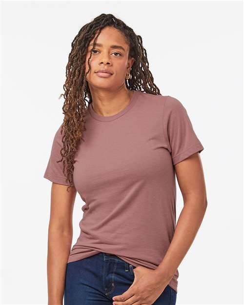 Tultex 602CVC Unisex Combed CVC T-Shirt - Heather Mauve - model front